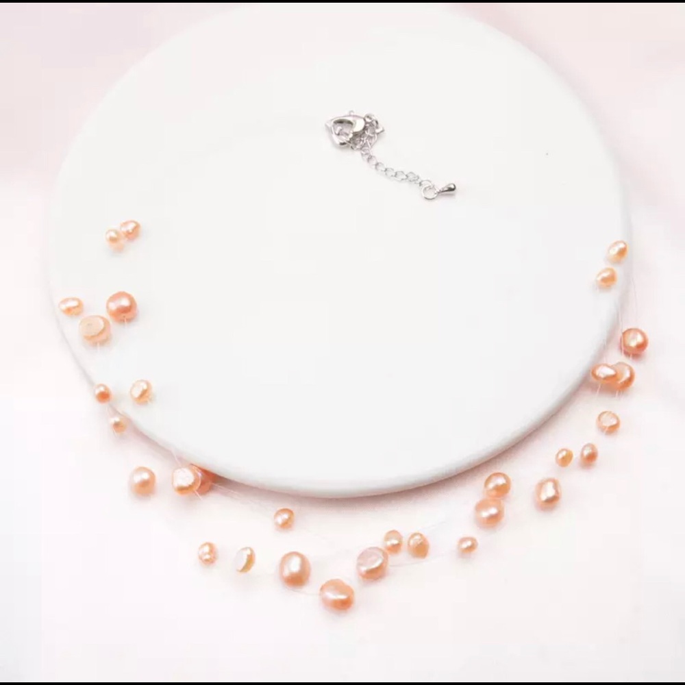 Triple Layer Cultured Baroque Pearl Necklace - Picture 3 of 14